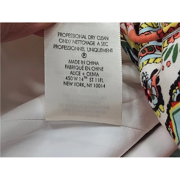 Alice + Olivia Margarite Tie Front Cropped Puff Sleeve Crop Top Size XS READ - Picture 7 of 9